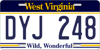 WV license plate DYJ248