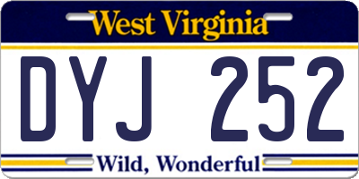 WV license plate DYJ252