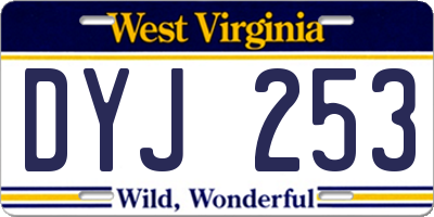 WV license plate DYJ253