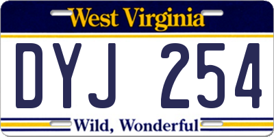WV license plate DYJ254
