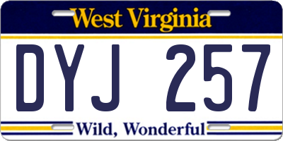 WV license plate DYJ257