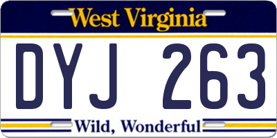 WV license plate DYJ263