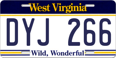 WV license plate DYJ266