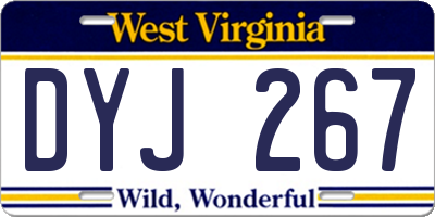 WV license plate DYJ267