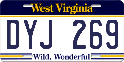 WV license plate DYJ269