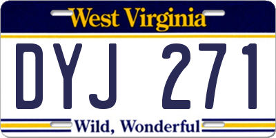 WV license plate DYJ271