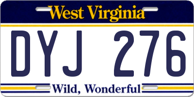 WV license plate DYJ276