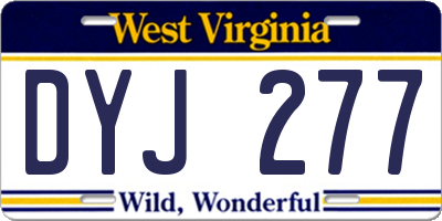 WV license plate DYJ277