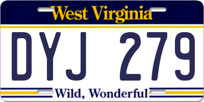 WV license plate DYJ279