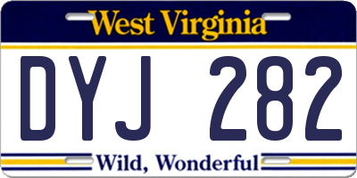 WV license plate DYJ282