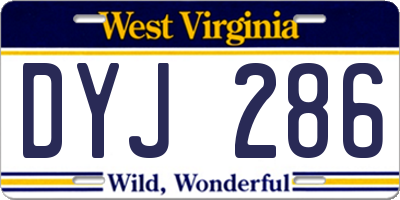 WV license plate DYJ286