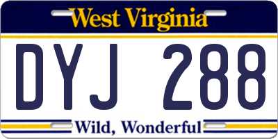 WV license plate DYJ288