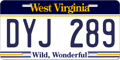 WV license plate DYJ289