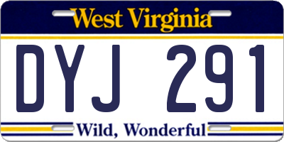 WV license plate DYJ291