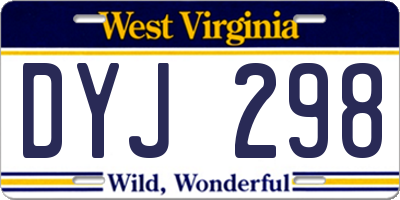 WV license plate DYJ298