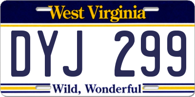 WV license plate DYJ299