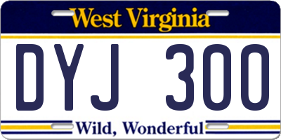 WV license plate DYJ300