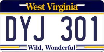 WV license plate DYJ301