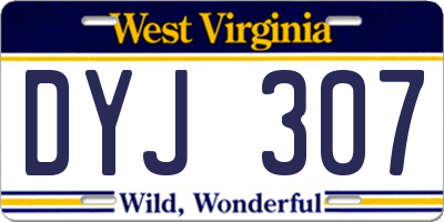 WV license plate DYJ307