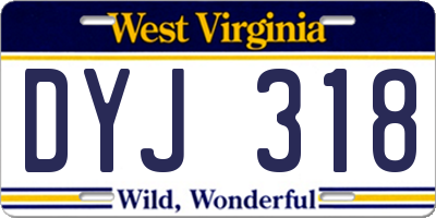 WV license plate DYJ318