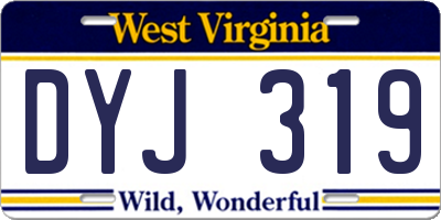 WV license plate DYJ319