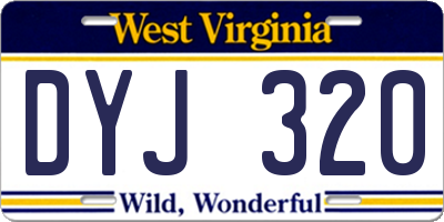 WV license plate DYJ320