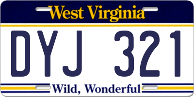 WV license plate DYJ321