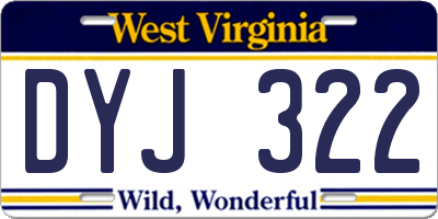 WV license plate DYJ322