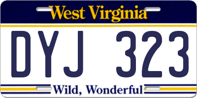 WV license plate DYJ323