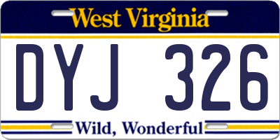 WV license plate DYJ326