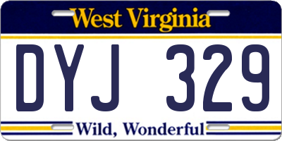 WV license plate DYJ329