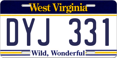 WV license plate DYJ331