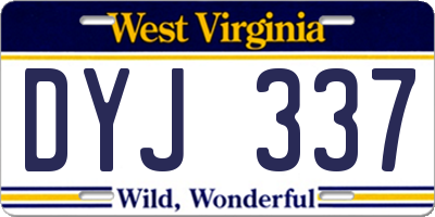 WV license plate DYJ337