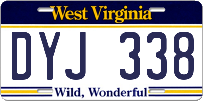 WV license plate DYJ338