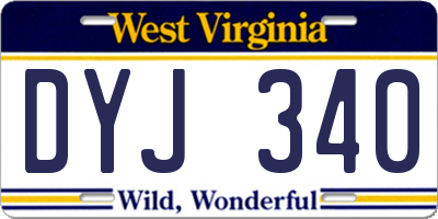 WV license plate DYJ340