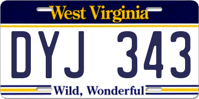 WV license plate DYJ343