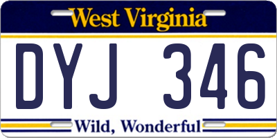 WV license plate DYJ346