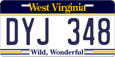 WV license plate DYJ348