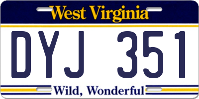 WV license plate DYJ351