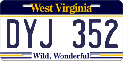 WV license plate DYJ352