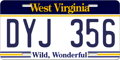 WV license plate DYJ356