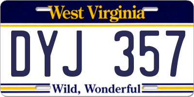 WV license plate DYJ357