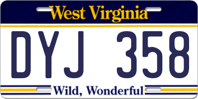 WV license plate DYJ358