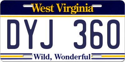 WV license plate DYJ360