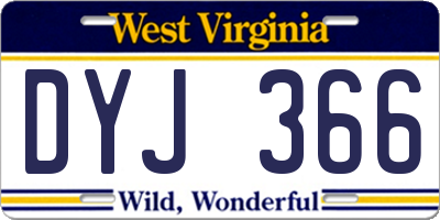 WV license plate DYJ366