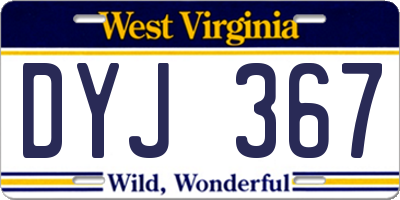 WV license plate DYJ367