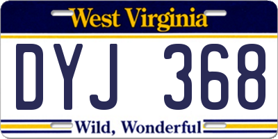 WV license plate DYJ368