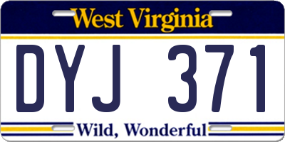 WV license plate DYJ371
