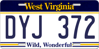 WV license plate DYJ372