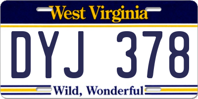 WV license plate DYJ378